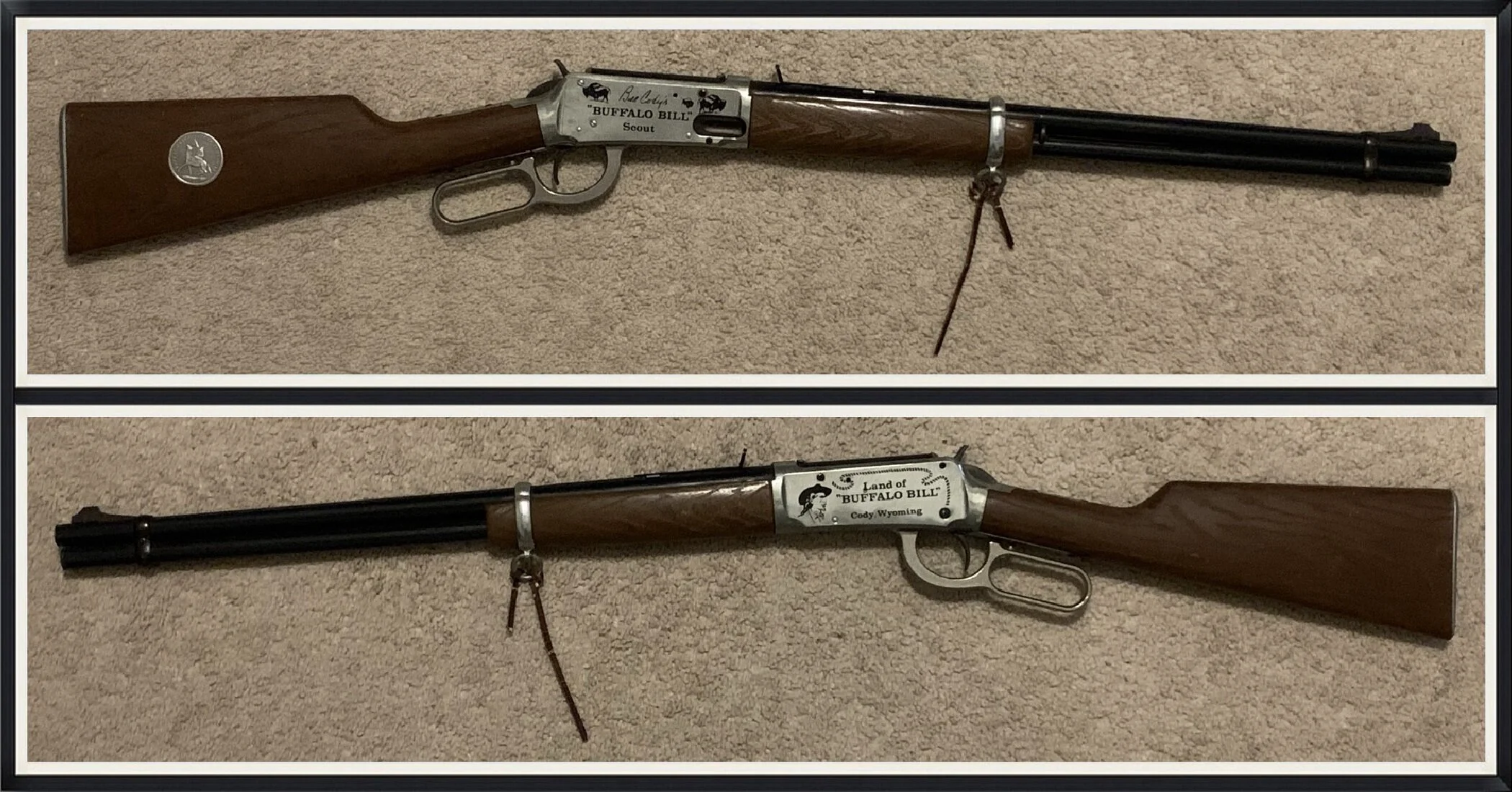 1970 - Bill Cody's "Buffalo Bill" Scout - Land of "Buffalo Bill" - Cody, WY - Model 30 30 Daisy Heddon, Rogers, Arkansas, U.S.A. - Division Victor Comptometer Corp. - Reg. No. A000003 - Carbine BB Gun