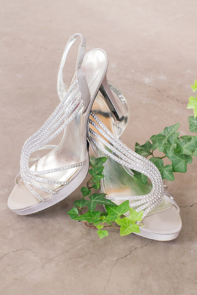 Green Ivy & Sparkly Silver Shoes by Let There Be Light Photography