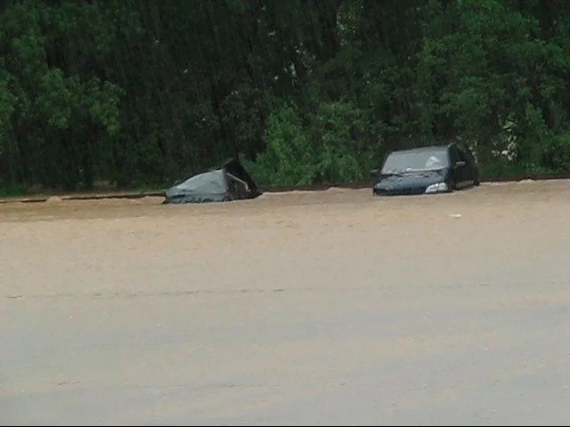 Cars at the were also flooded. (video screenshot)