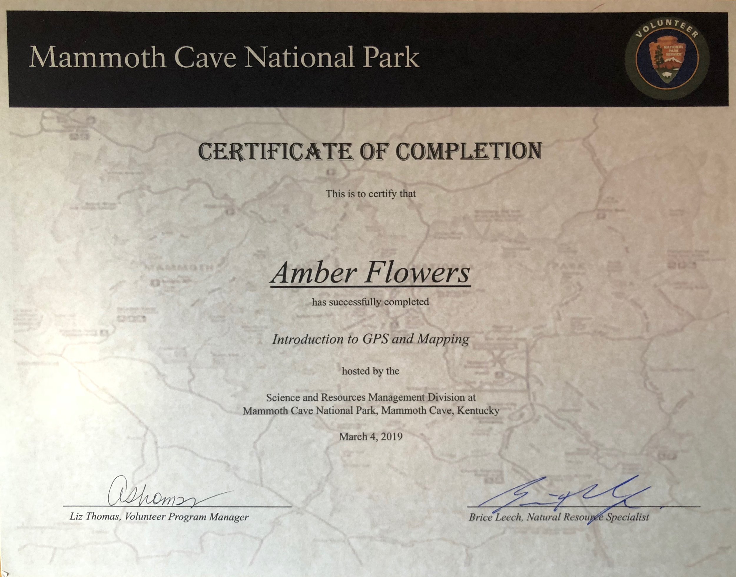 Introduction to GPS and Mapping Mammoth Cave National Park. March 4th, 2019