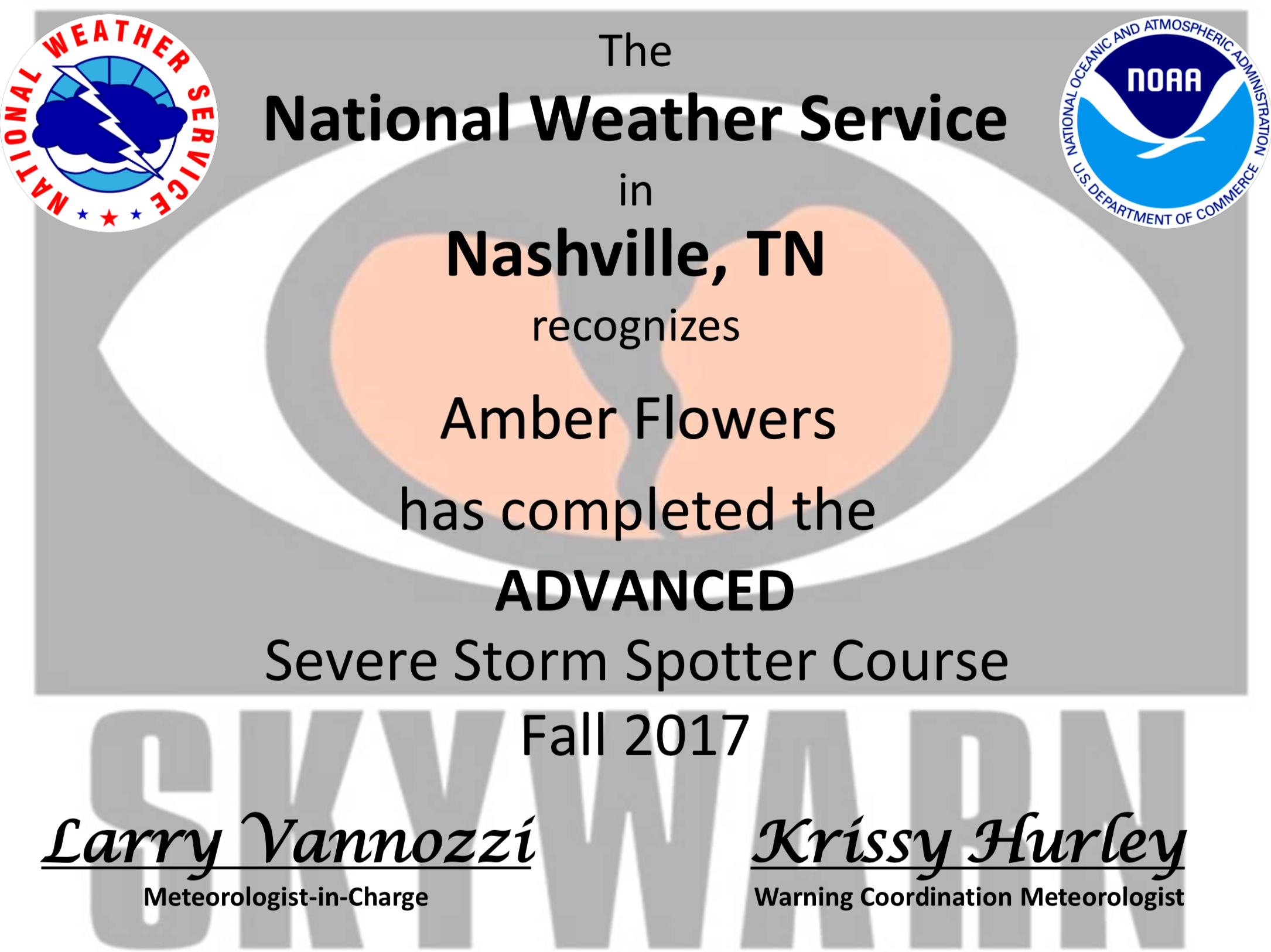 Advanced Severe Spotter Online Course National Weather Service Fall 2017 Skywarn Spotter Training National Weather Service 2011, 2013, 2018, 2019