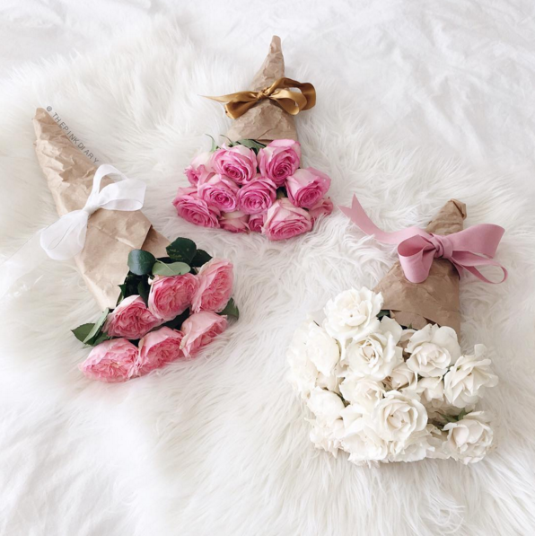The Pink Diary | Instead of giving typical red roses, try to find out your best friend's or sister's or loved one's favorite flower...even if it means extra effort to find them. There are also plenty of ways to package flowers (or any other gift). Personally, I love this brown paper style because it is a classy look not taken too seriously (aha! a perfect resemblance of my personal style) 