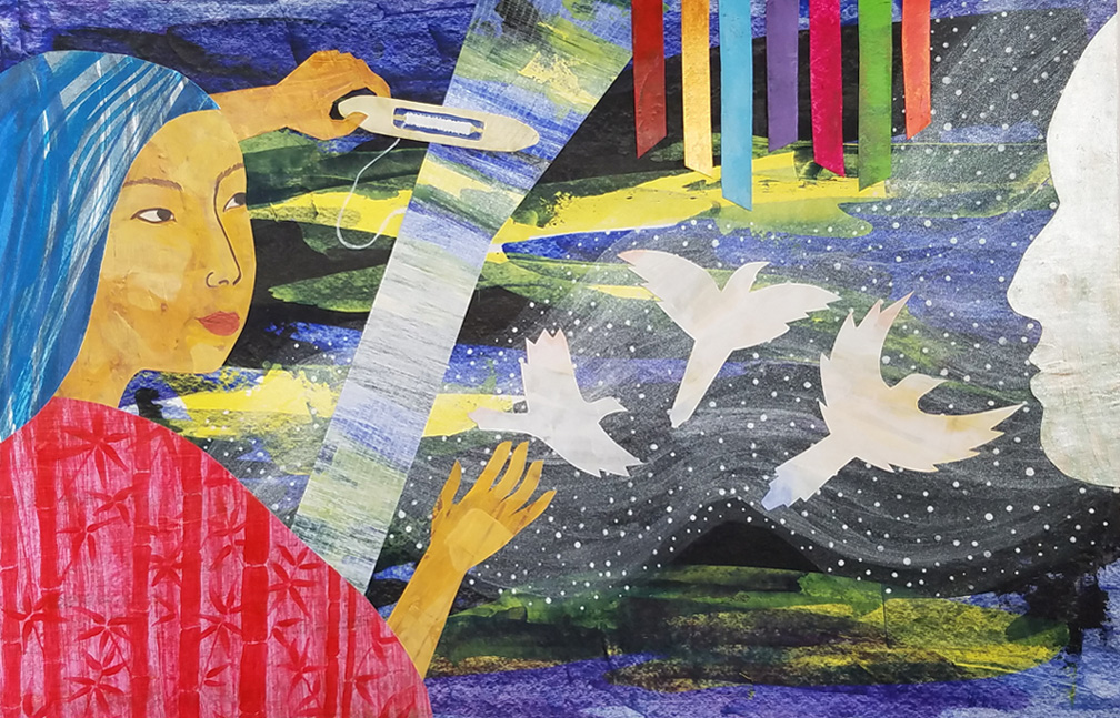 Tanabata (Evening of the Seventh), acrylic on paper, 18 x 12