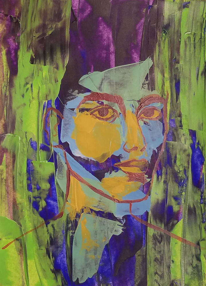 Green, acrylic on paper, 9 x 12