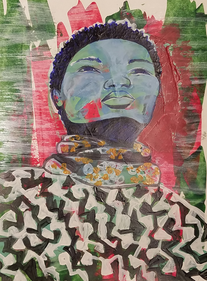 Gaze, acrylic on paper, 9 x 12