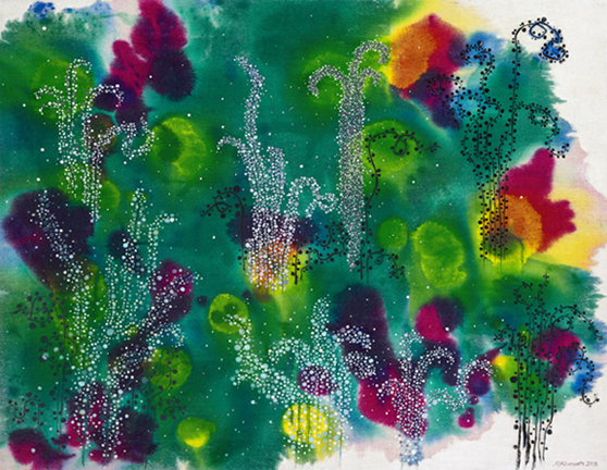 Seaforms, watercolor and acrylic on canvas, 29 x 22.5