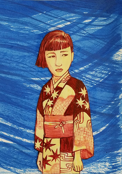 Stars and Stripes, acrylic on paper