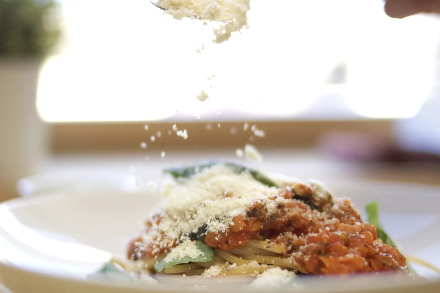 Delicious vegan bolognese sauce with red lentils and mushrooms