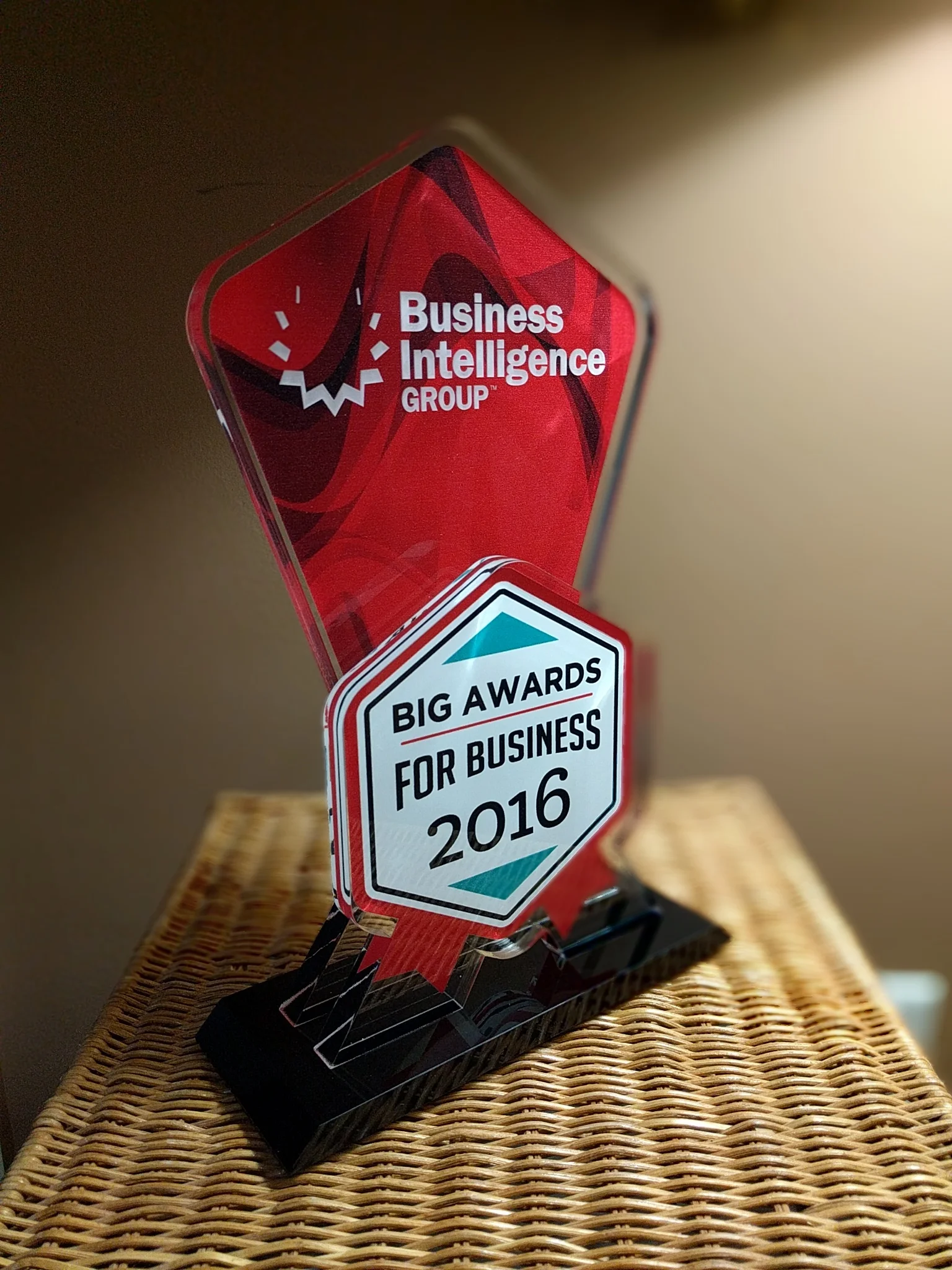 The 2016 BIG Awards for Business winners trophy