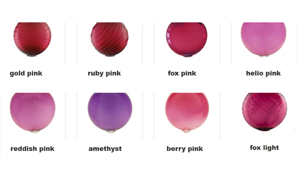 Pink and Pinky transparent options for the glass