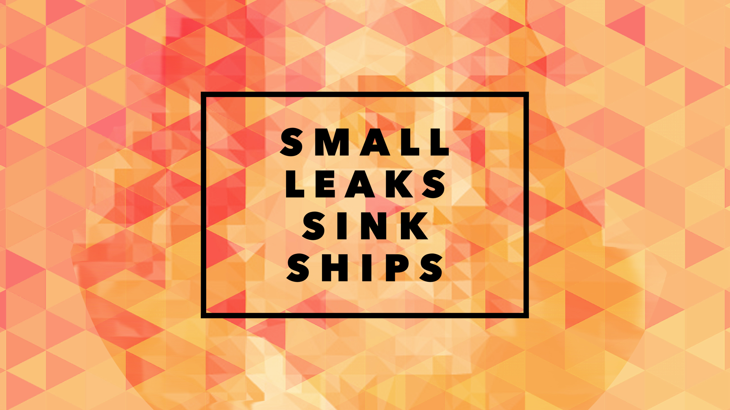 Small Leaks Sink Ships