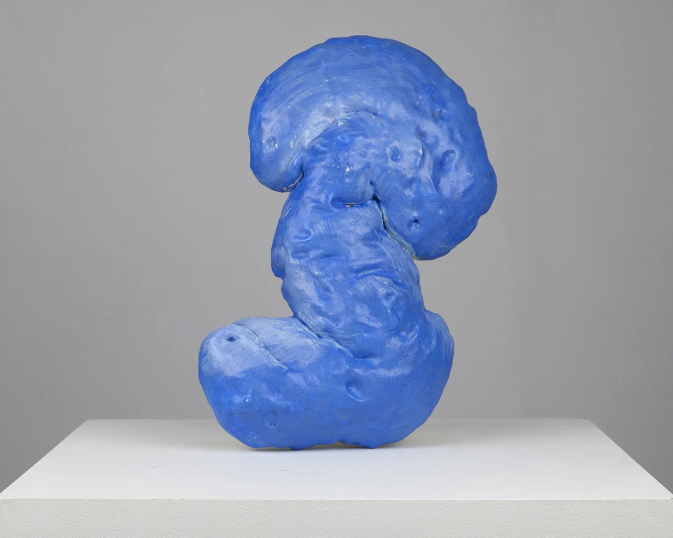 Blue expanding foam paint gesture (blue squiggle, upright) from the series complex single strokes and multiple strokes