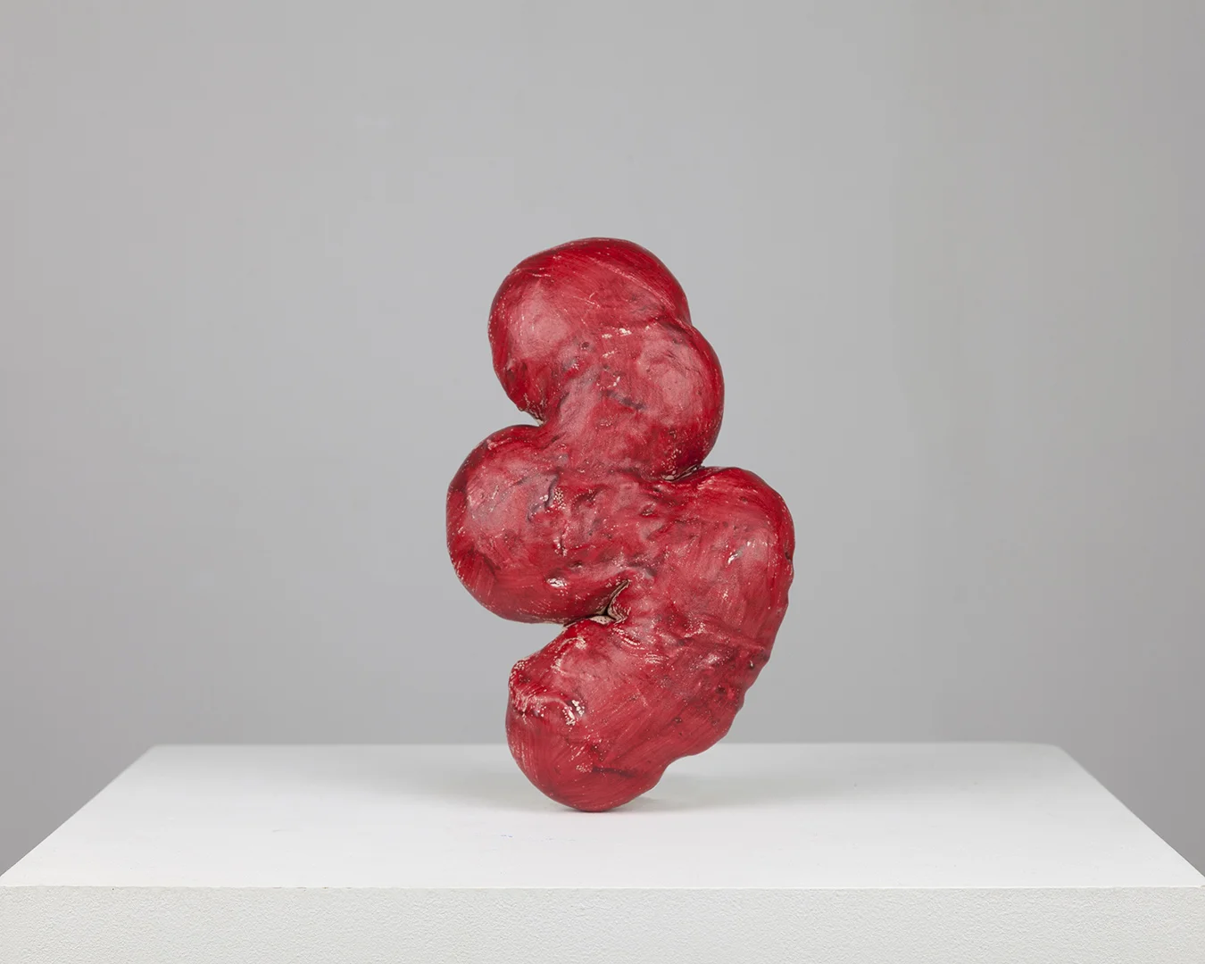 Red expanding foam paint gesture (red squiggle, upright) from the series complex single strokes and multiple strokes