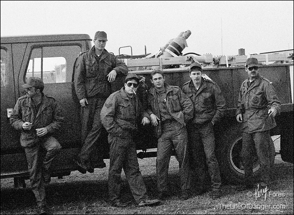 My weapons loading crew, Minot Air Force Base, North Dakota, 1983. I'm second from the left.
