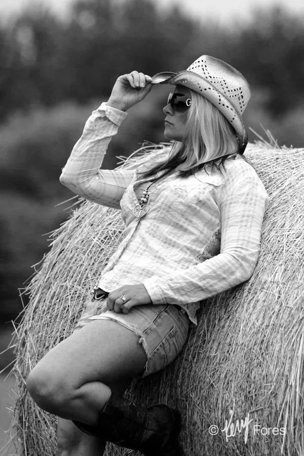 Cowgirl - Black and White