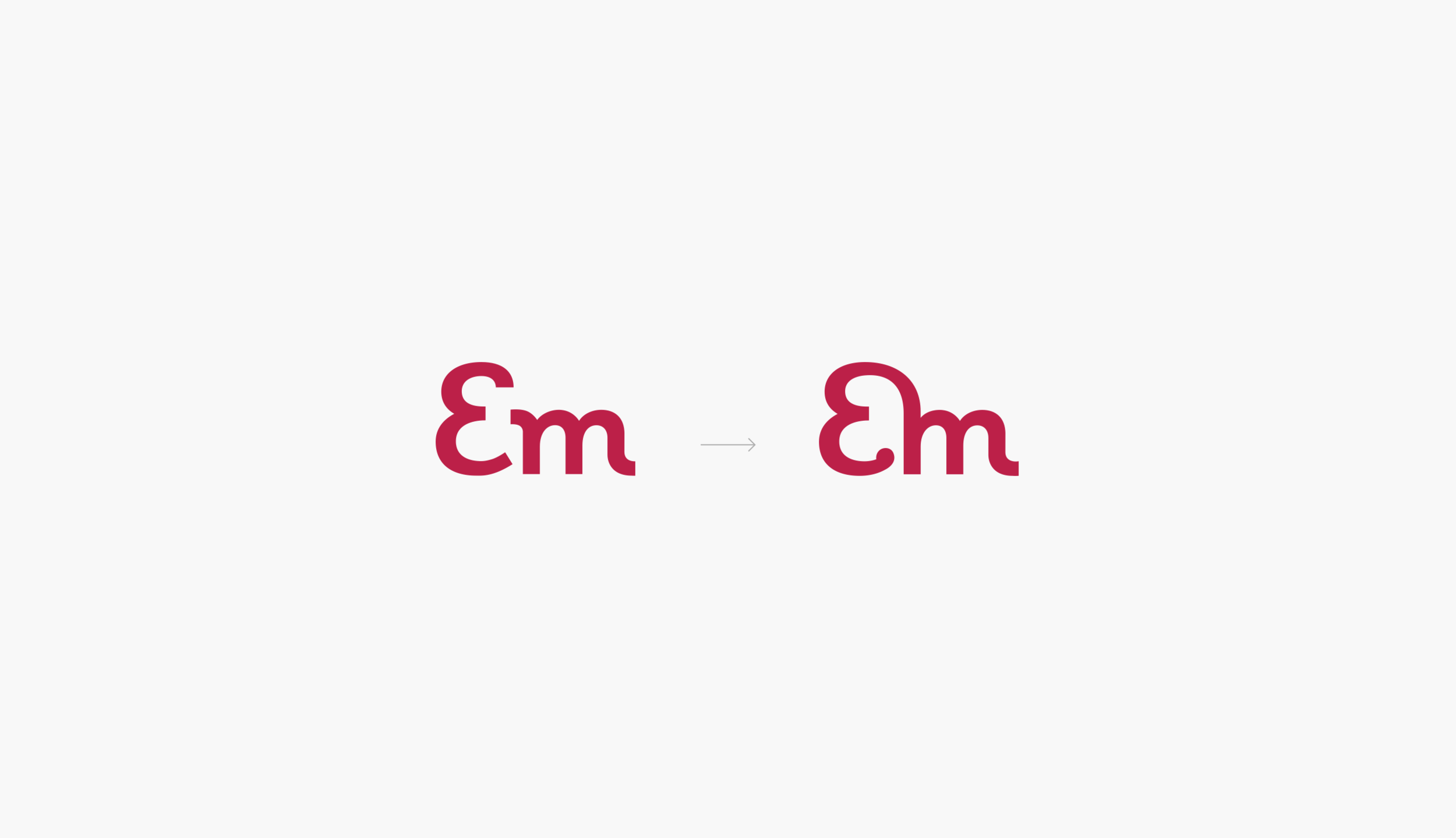 How to illustrate an embrace with just letters? Maybe when one letter is literally embracing and supporting another one.
