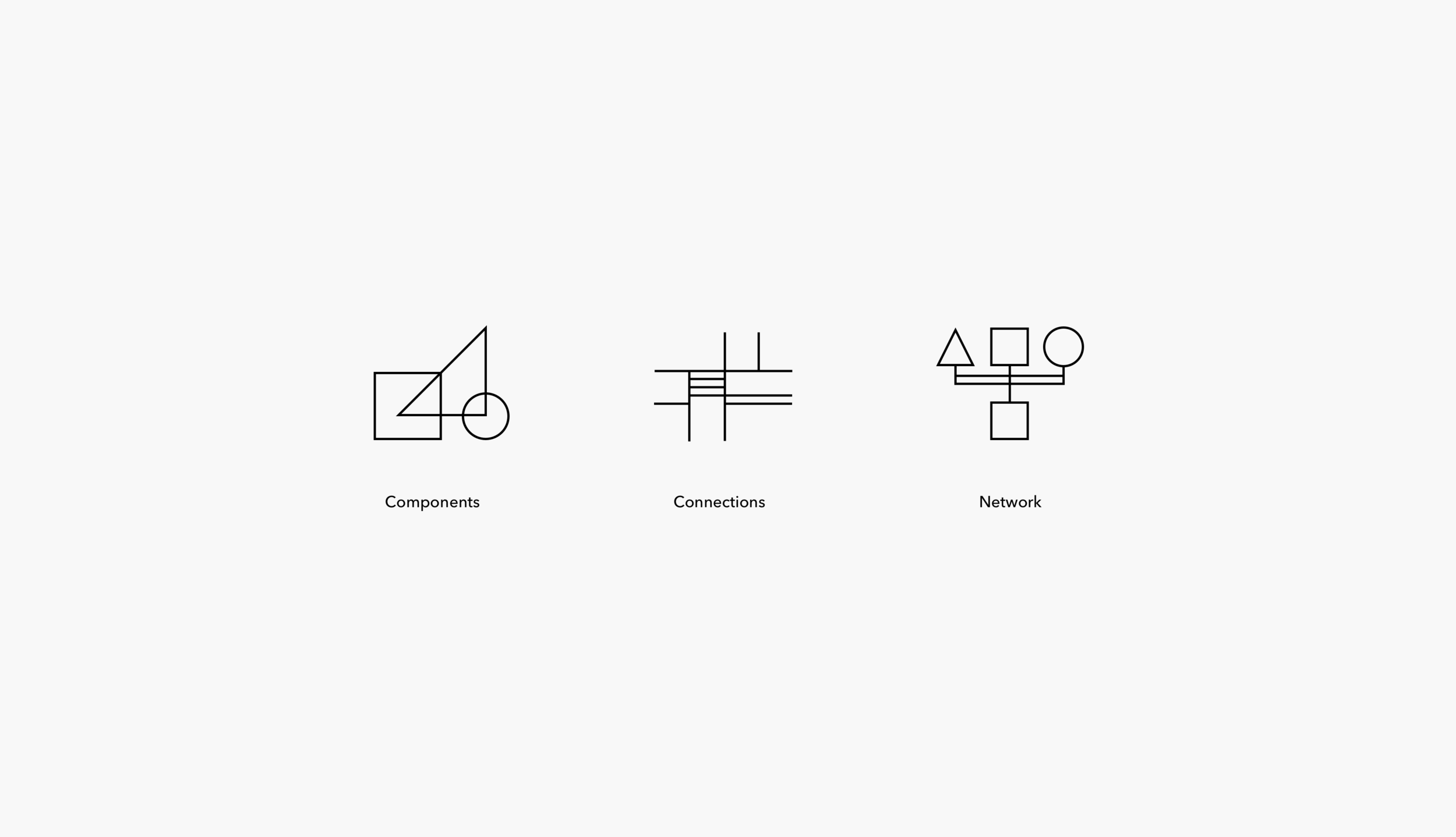 At the core of the logo concept is a combination of the components and connections representing a technology network.