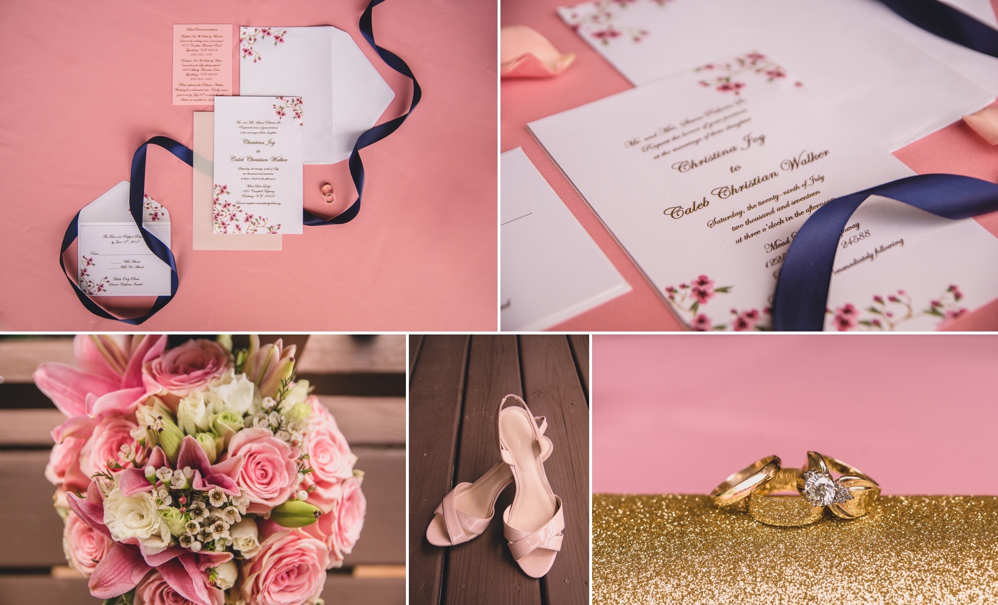 military wedding in blush pink and navy at mead lake lodge rustburg virginia by jonathan hannah photography 