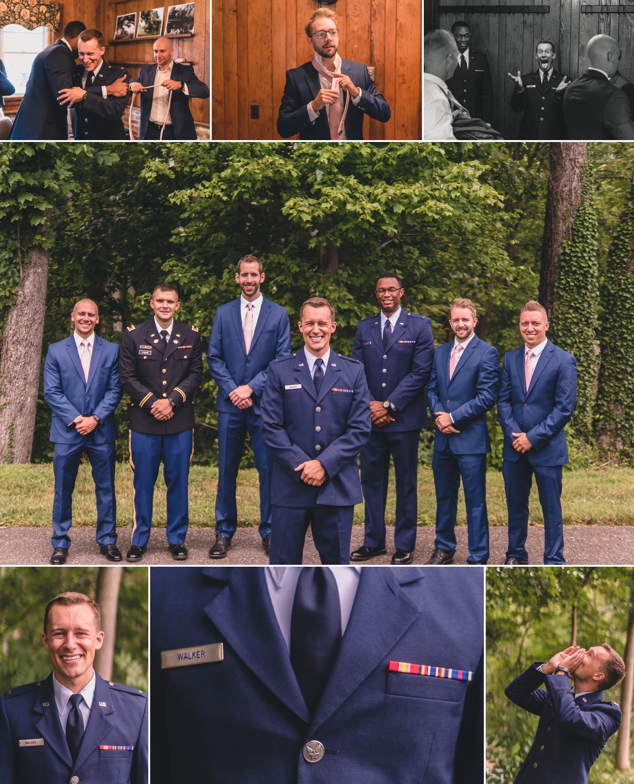 military wedding in blush pink and navy at mead lake lodge rustburg virginia by jonathan hannah photography