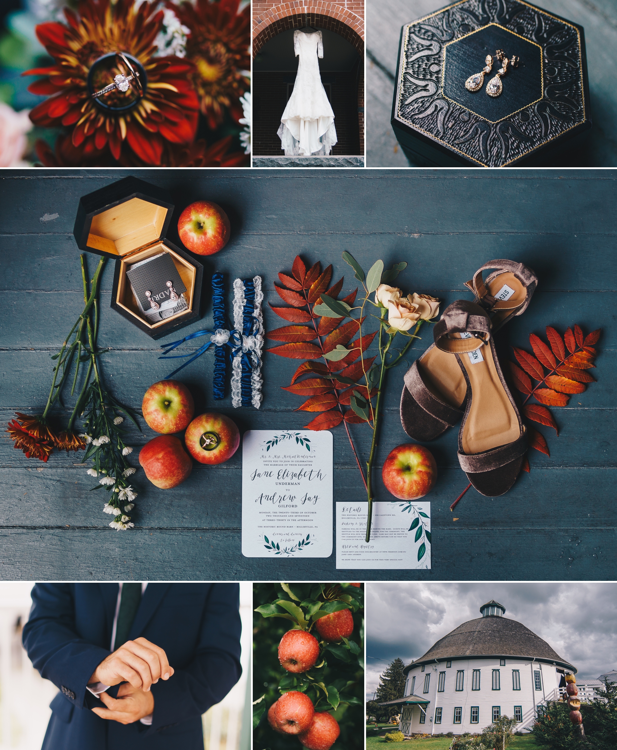 rustic chic apple orchard wedding at round barn pennsylvania by jonathan hannah photography