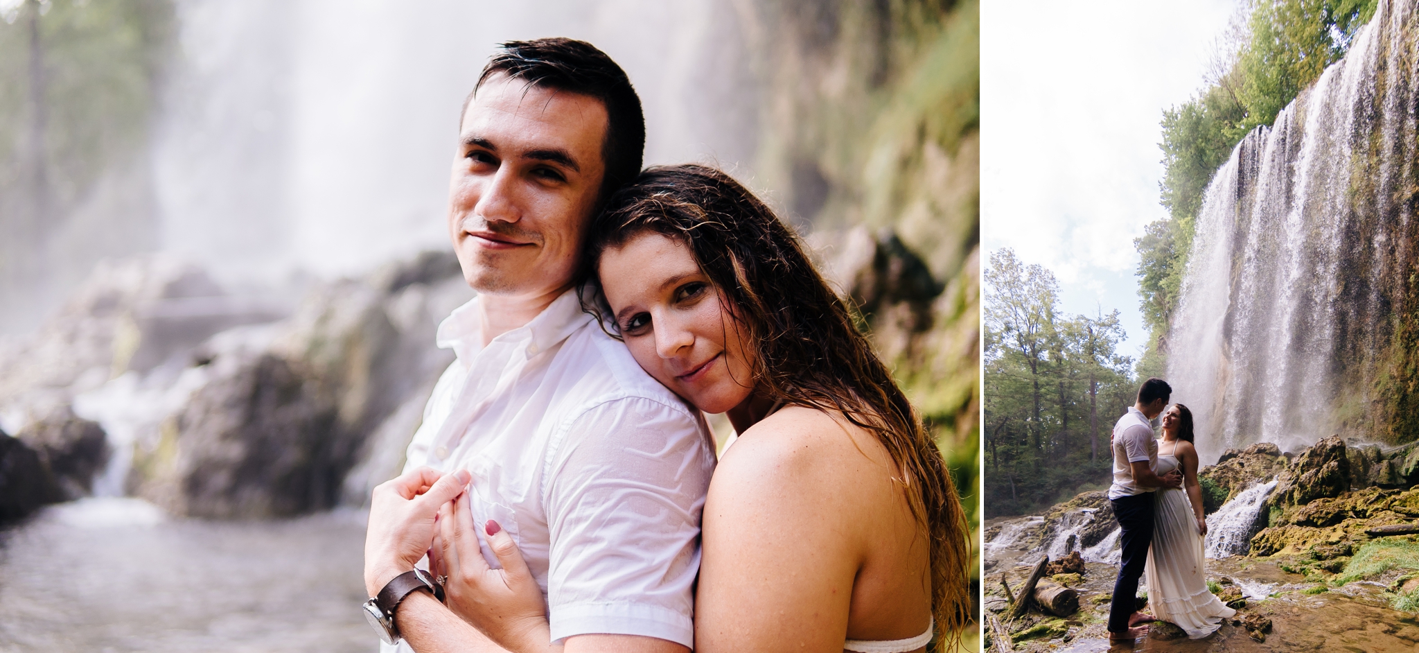 Falling Springs Falls Lynchburg Virginia Wedding photographer Jonathan Hannah Photography waterfall engagement