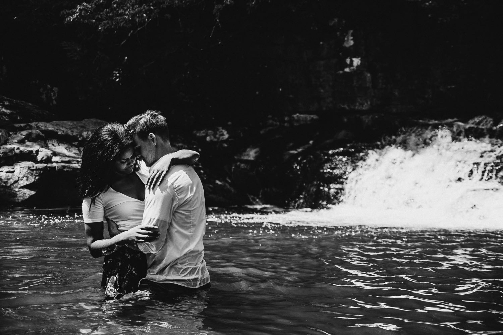 Dismal Falls VA Waterfall engagement Lynchburg Virginia Wedding photographer Jonathan Hannah Photography