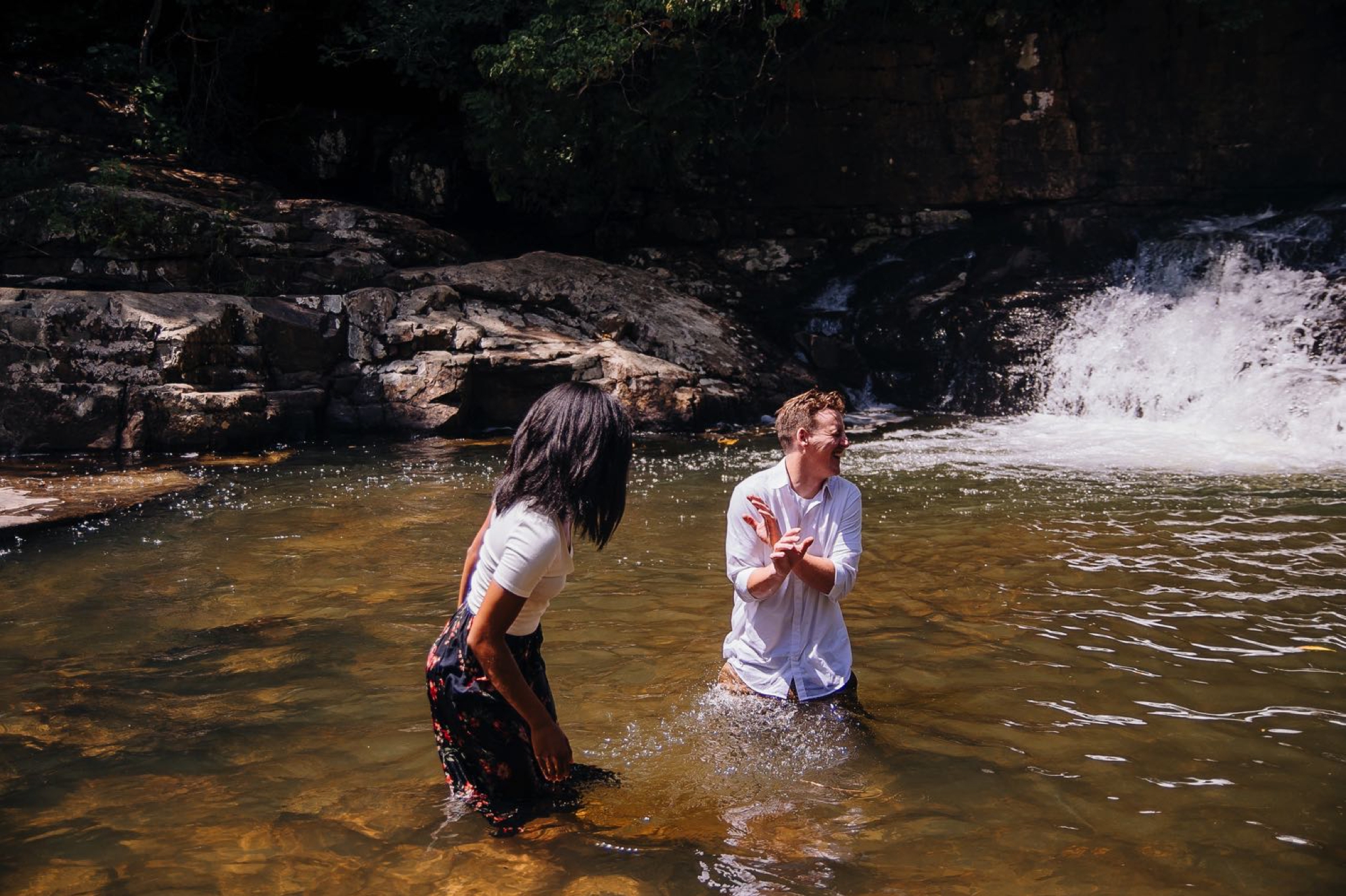 Dismal Falls VA Waterfall engagement Lynchburg Virginia Wedding photographer Jonathan Hannah Photography