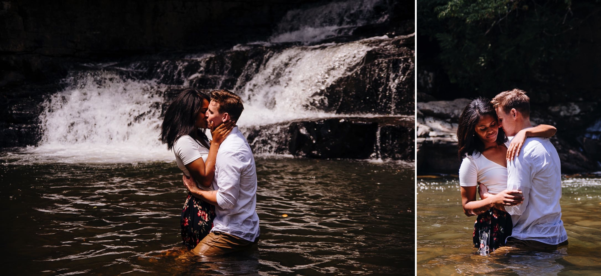Dismal Falls VA Waterfall engagement Lynchburg Virginia Wedding photographer Jonathan Hannah Photography