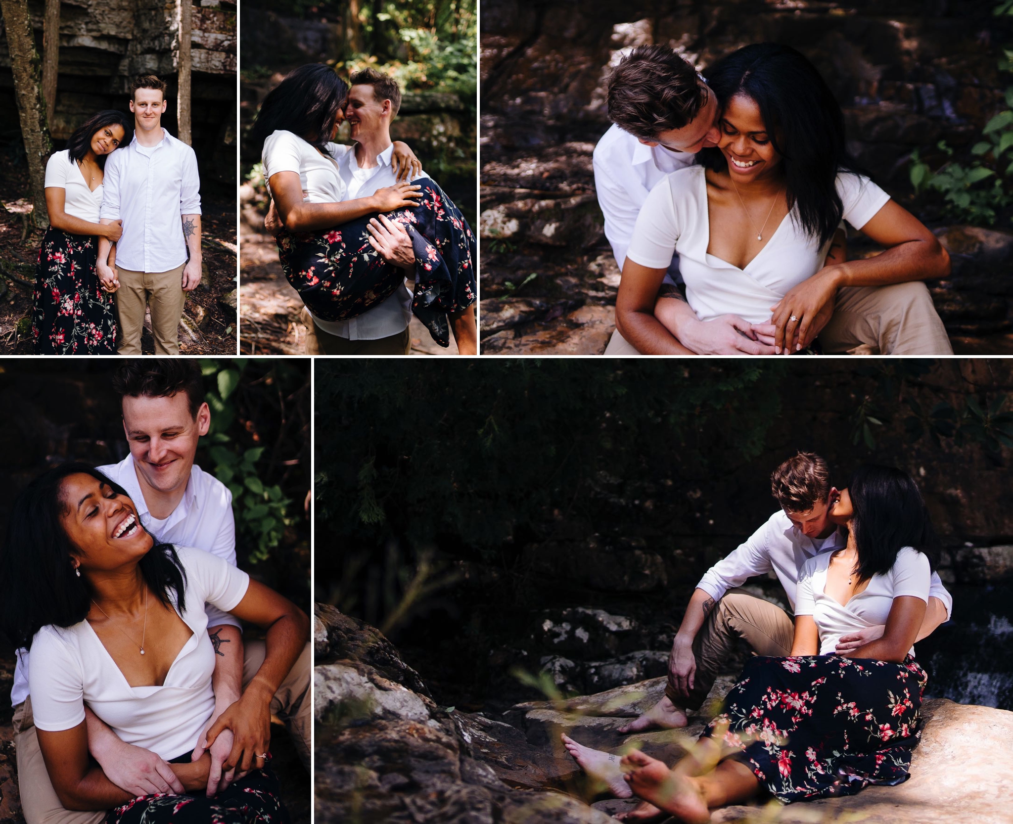 Dismal Falls VA Waterfall engagement Lynchburg Virginia Wedding photographer Jonathan Hannah Photography