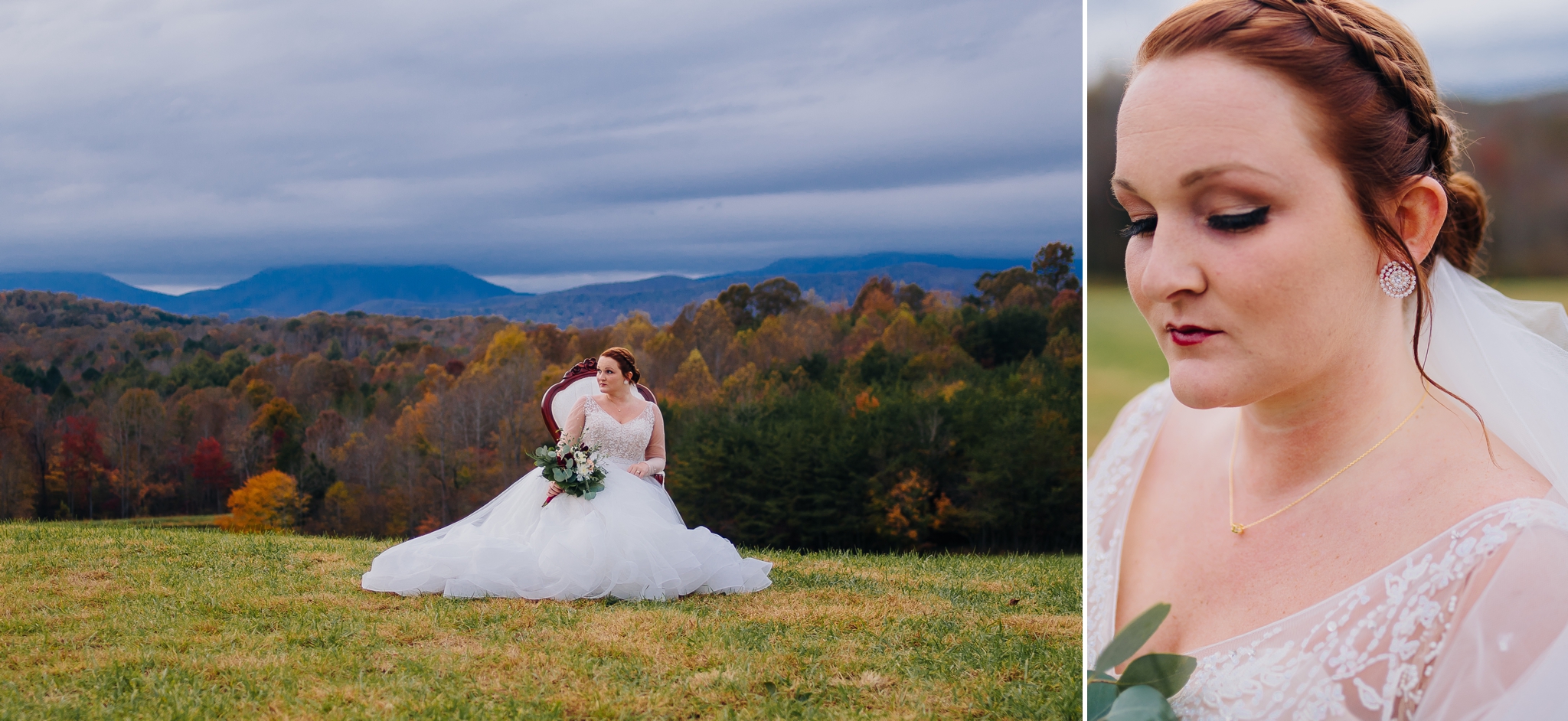 Bride_in_wedding_dress_on_mountaintop_at_glass_hill_venue_Ynchburg_virginia_overlooking_blue_ridge_mountain_by_jonathan_and_hannah_photography