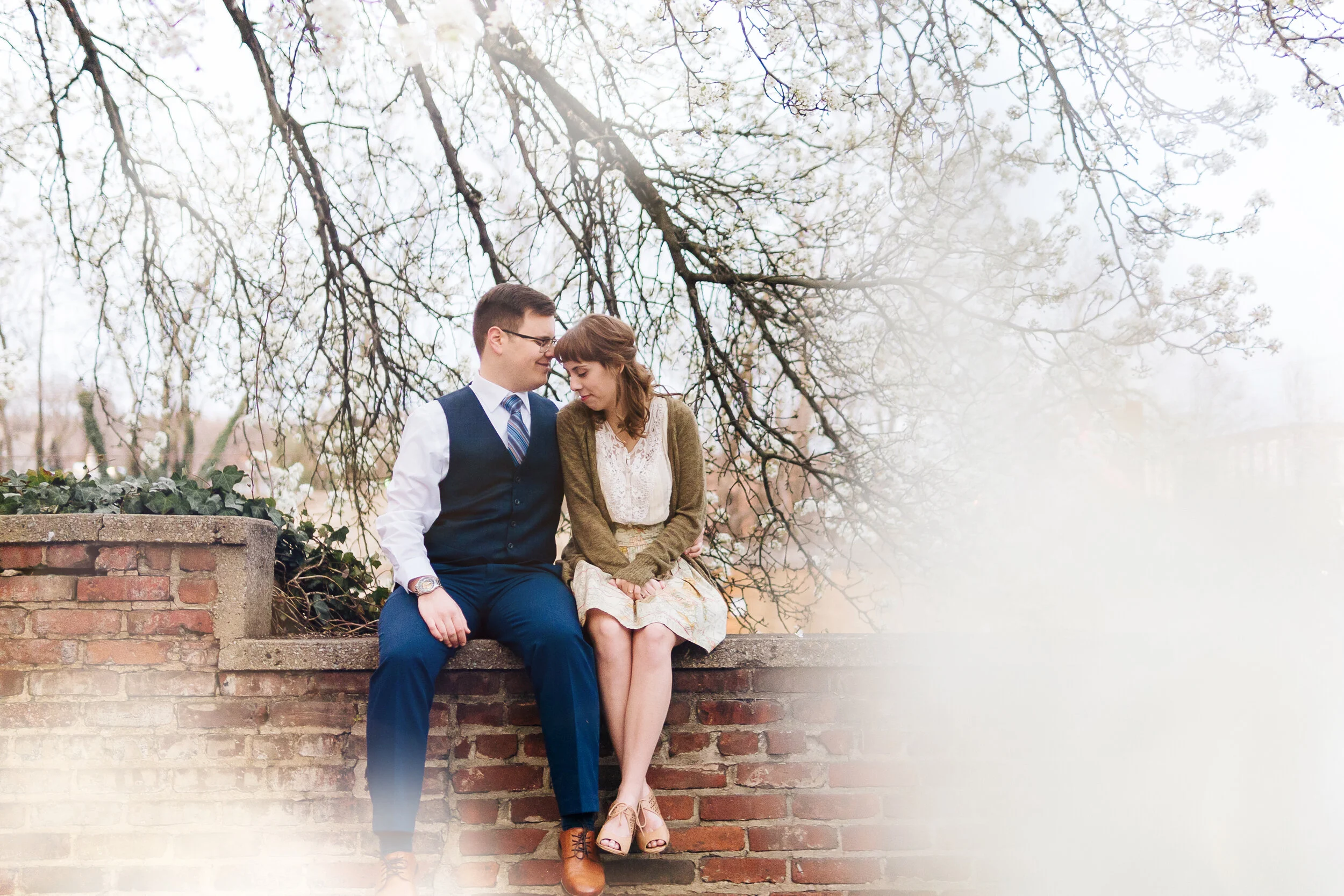 James &amp; Stephanie's Springtime Engagement Session in Downtown Lynchburg, Virginia