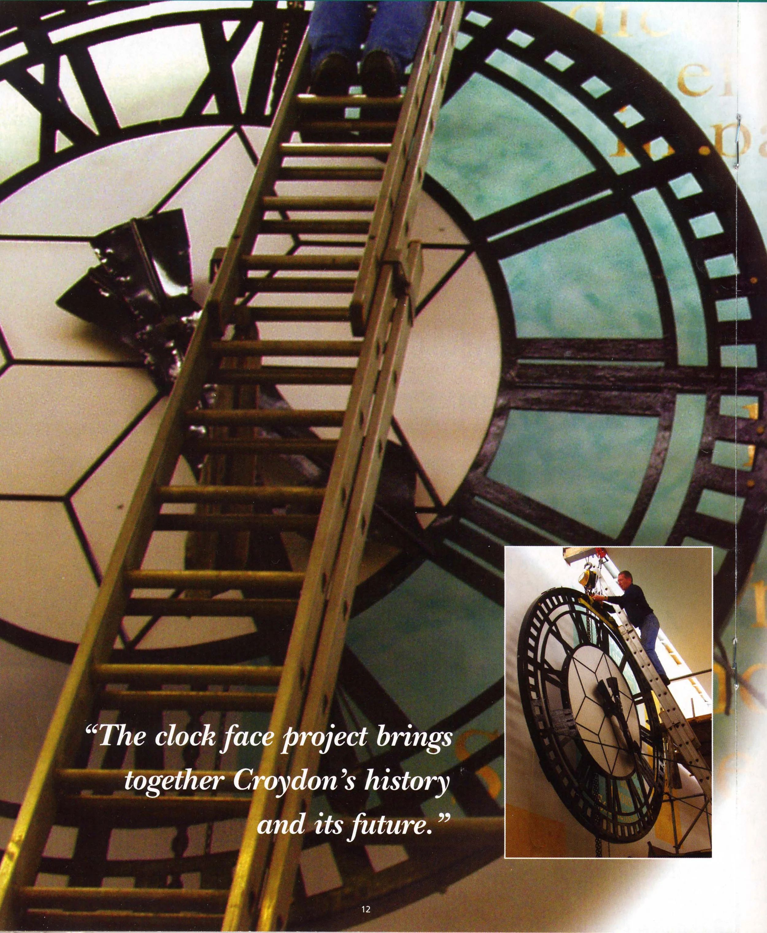 2002 “Time” monumental 3D, site specific mural. Westwood High School for Girls London.