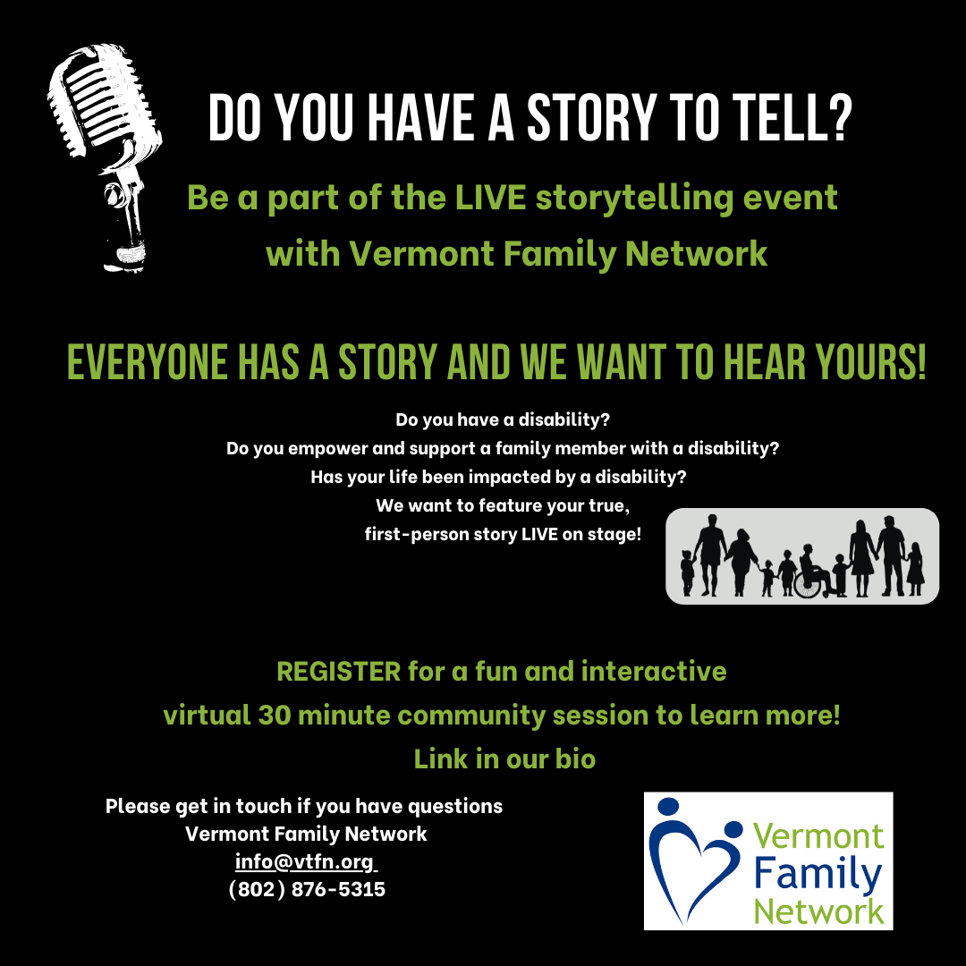 Vermont Family Network - Storytelling Event Information Session