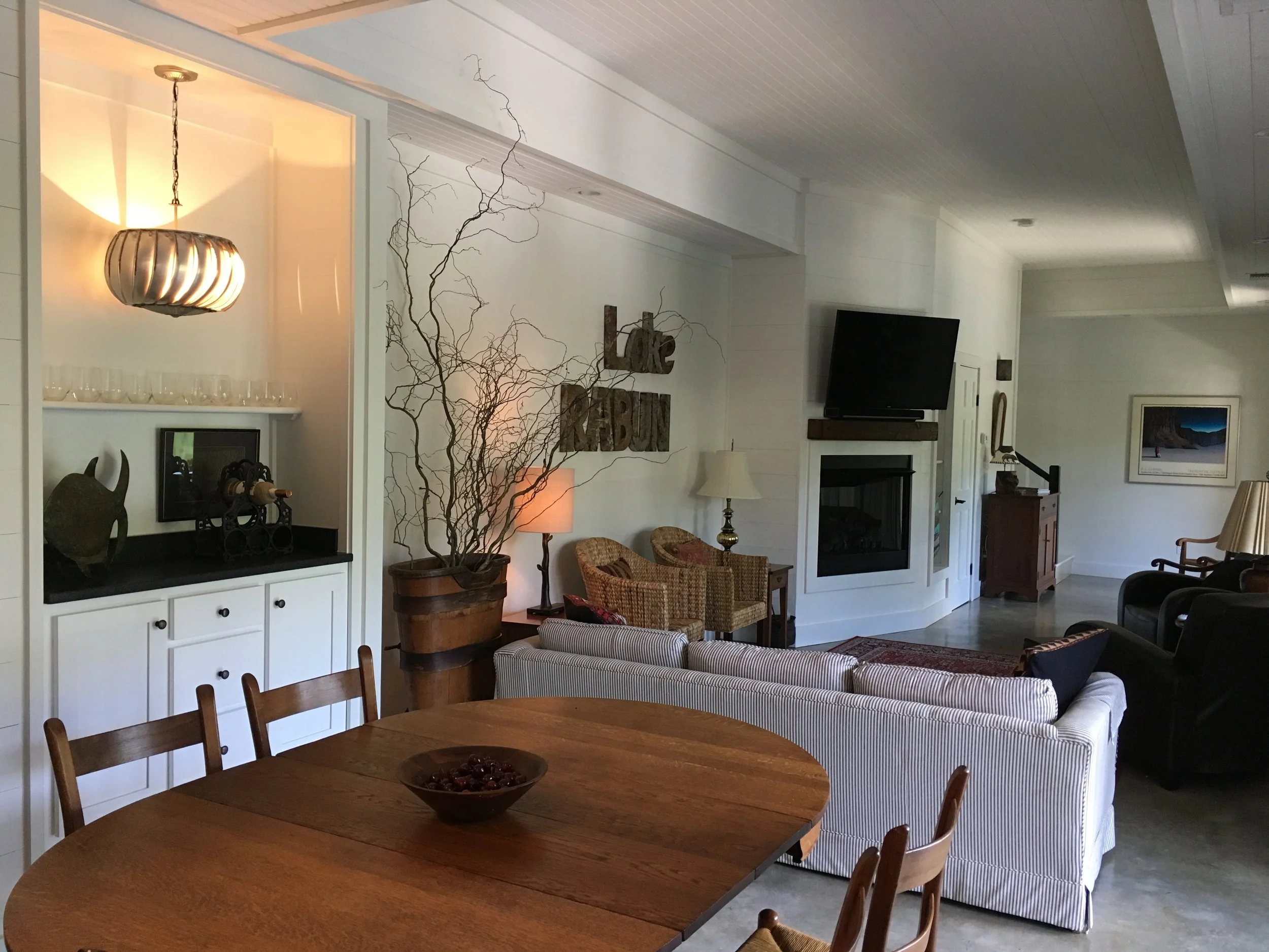 New lakeside family room in former basement 