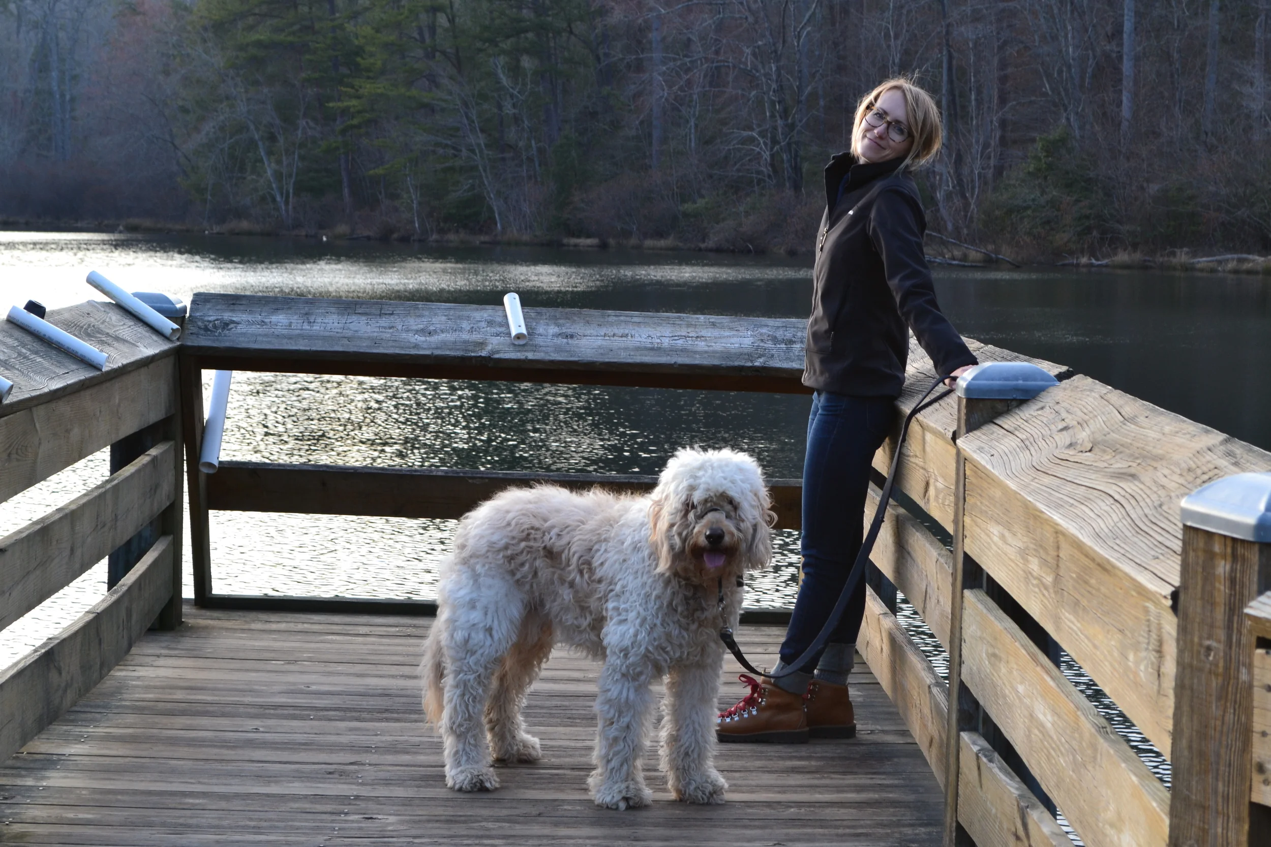 Mel + Costello at Lake Powhatan near Asheville. 