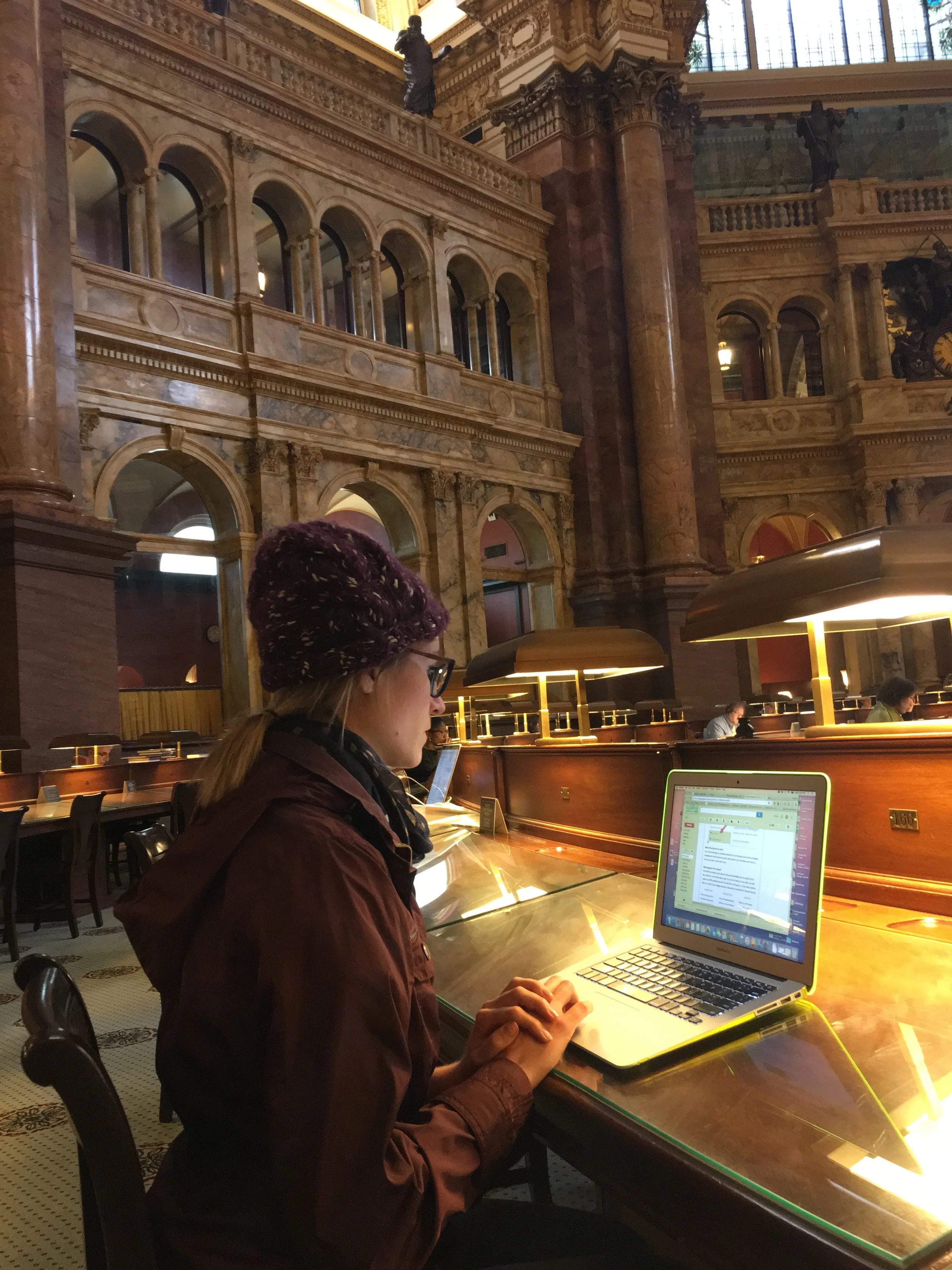 Mel at the Library of Congress, Jefferson Reading Room.