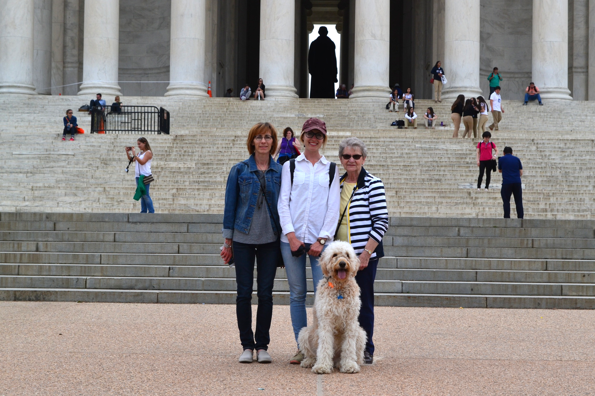 Three generation of women visit D.C. Costello, of course, tags along.
