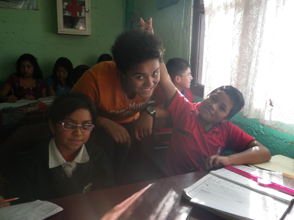 Kesia tutoring students 