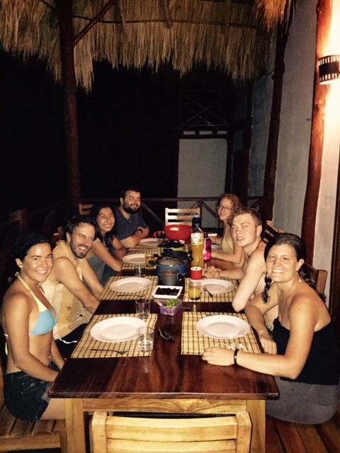 One of our family dinners at the beach house