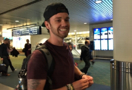 Brenden during travel.