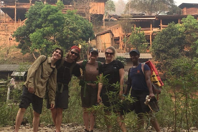 Trekking through Karen and Lahu hill tribe villages.