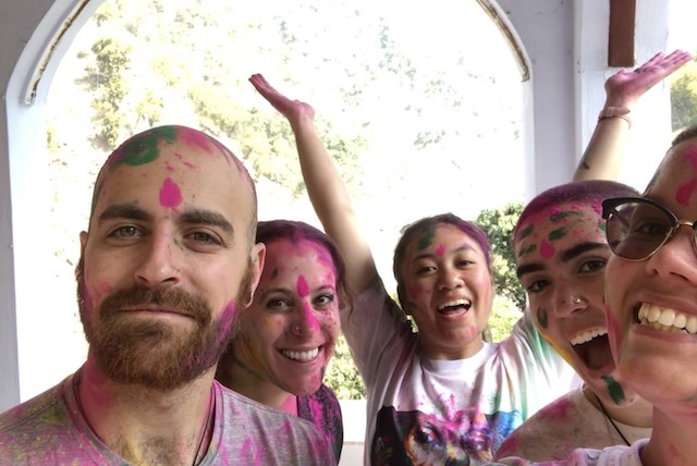 Enjoying Holi! In Rishikesh.