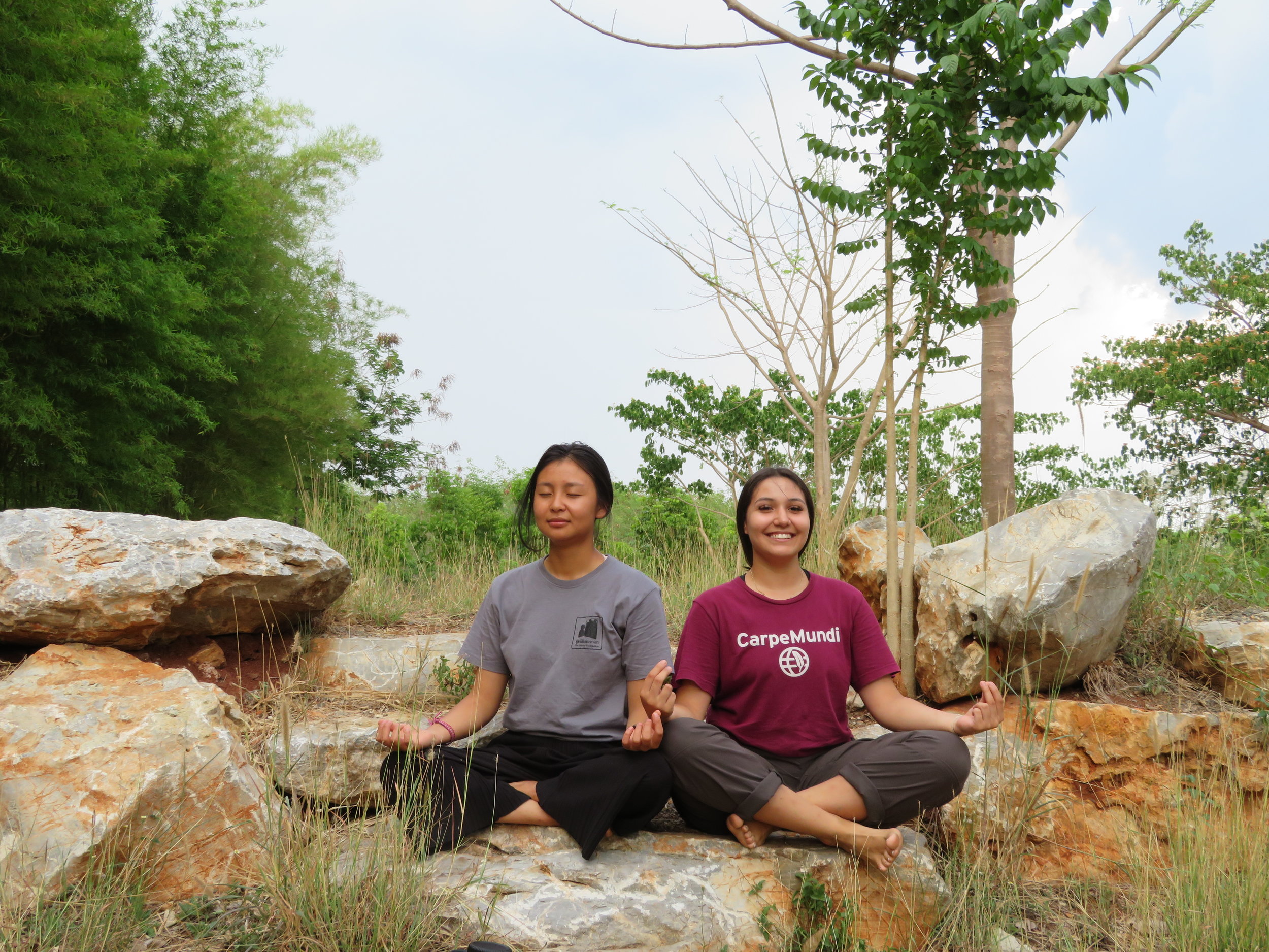Paw Klu and Jessica meditating.jpeg
