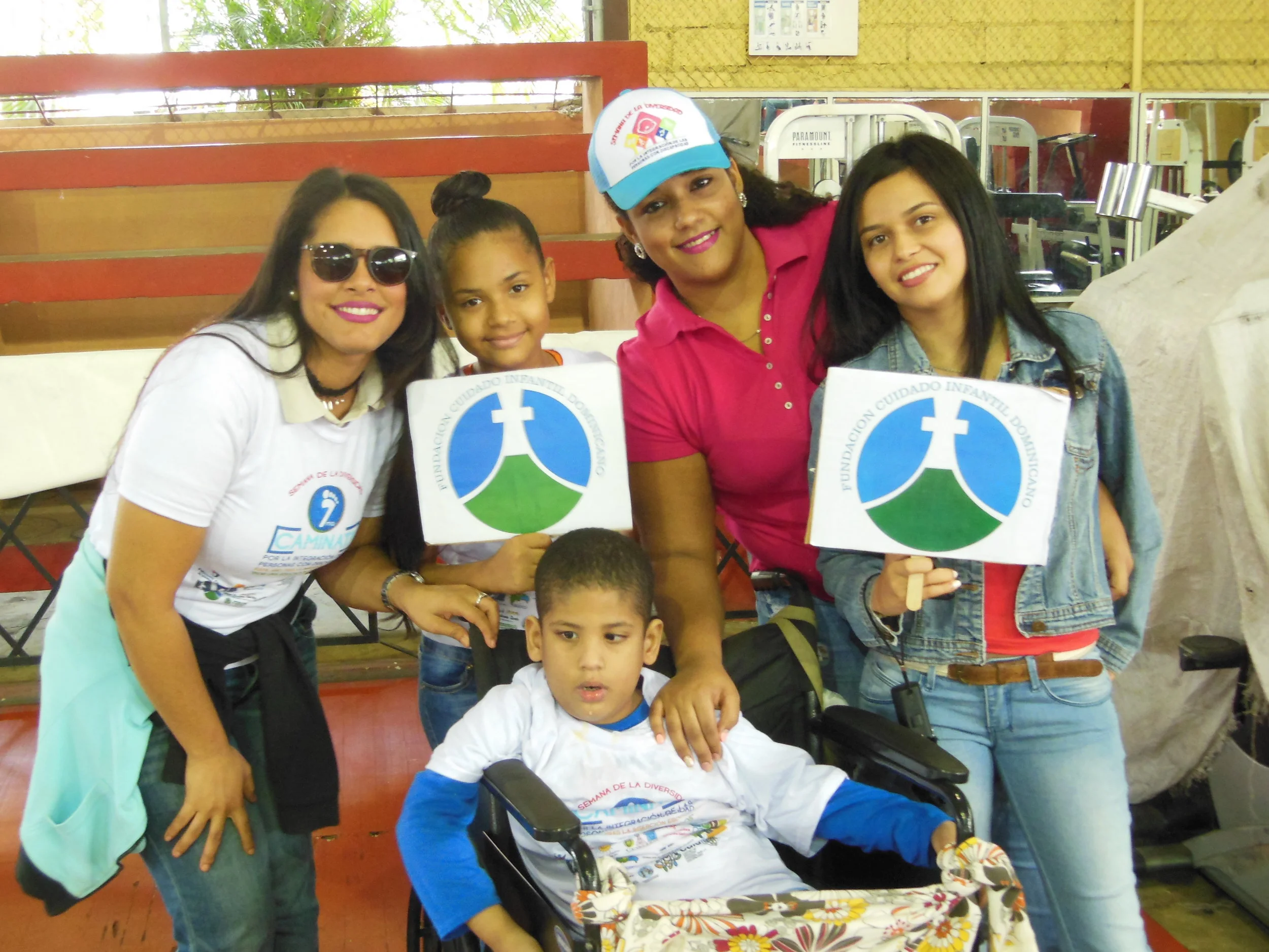 Yadiel, his family, and ICC staff at the annual walk for inclusion of persons with disabilities in the Dominican Republic.