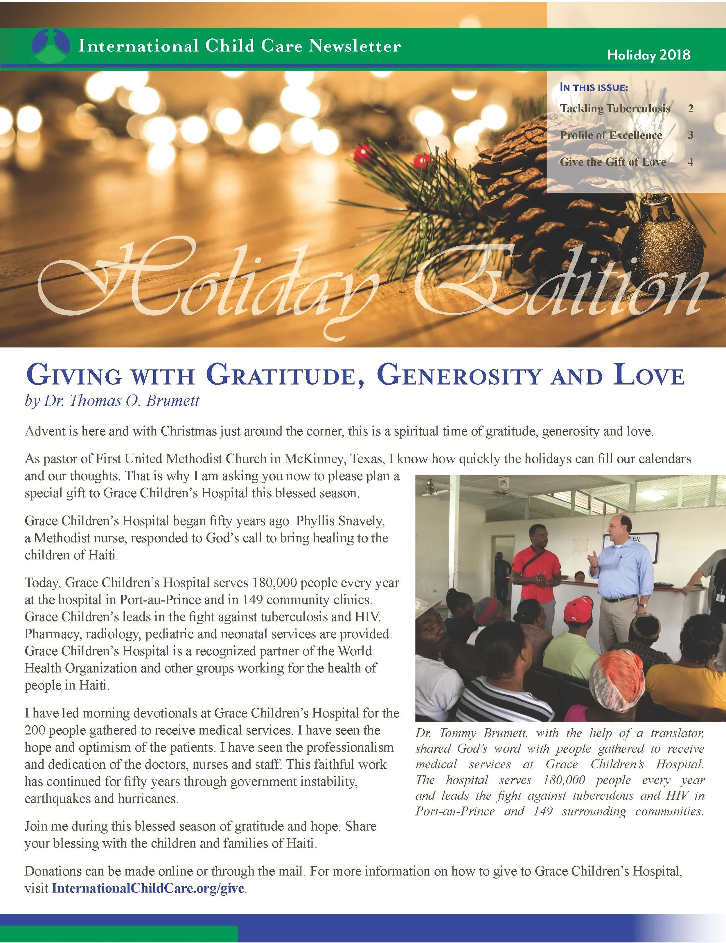 Holiday Edition 2018 – Giving with Gratitude, Generosity and Love