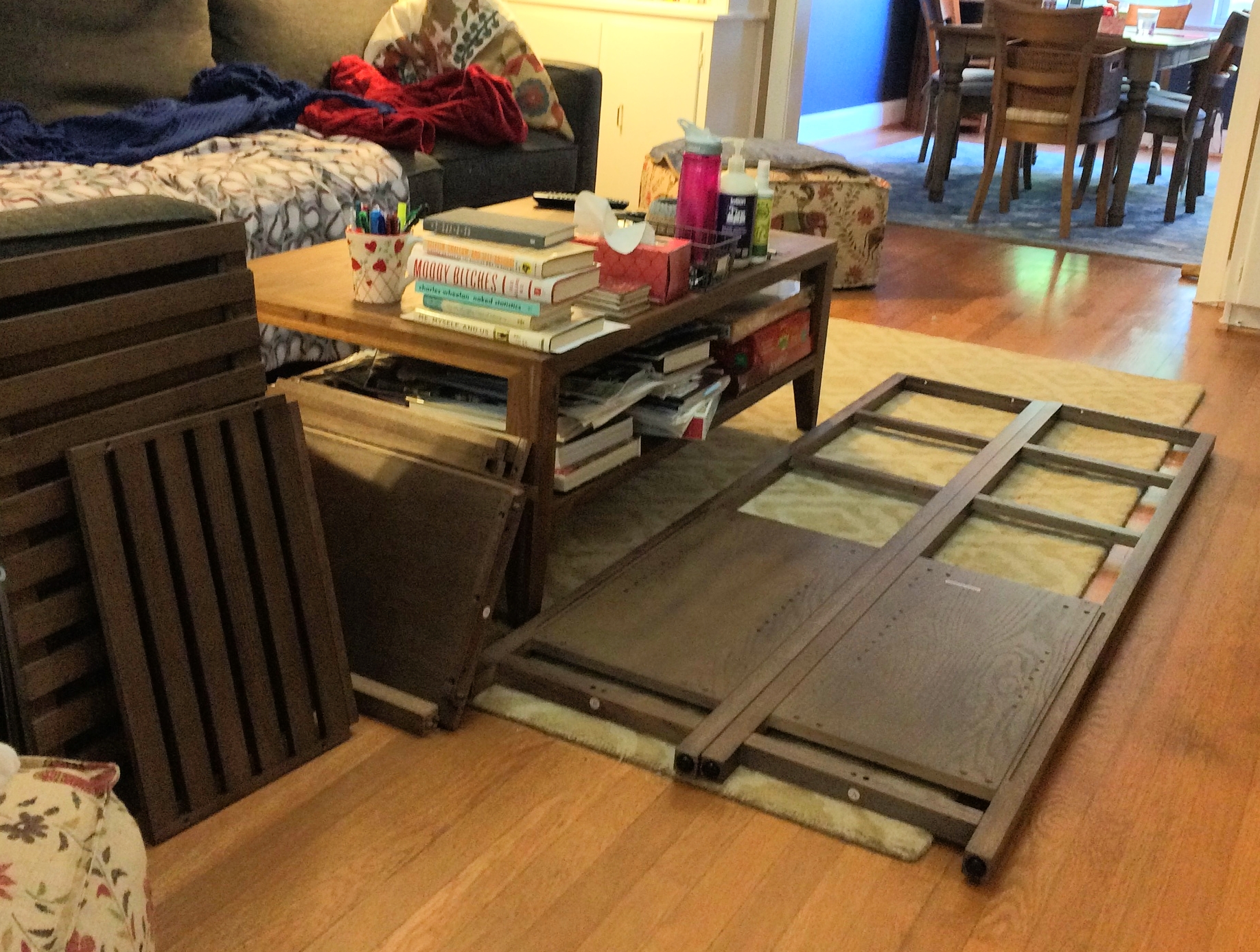 The shelf, prior to my immensely frustrating attempt to turn it into a stable piece of furniture. 