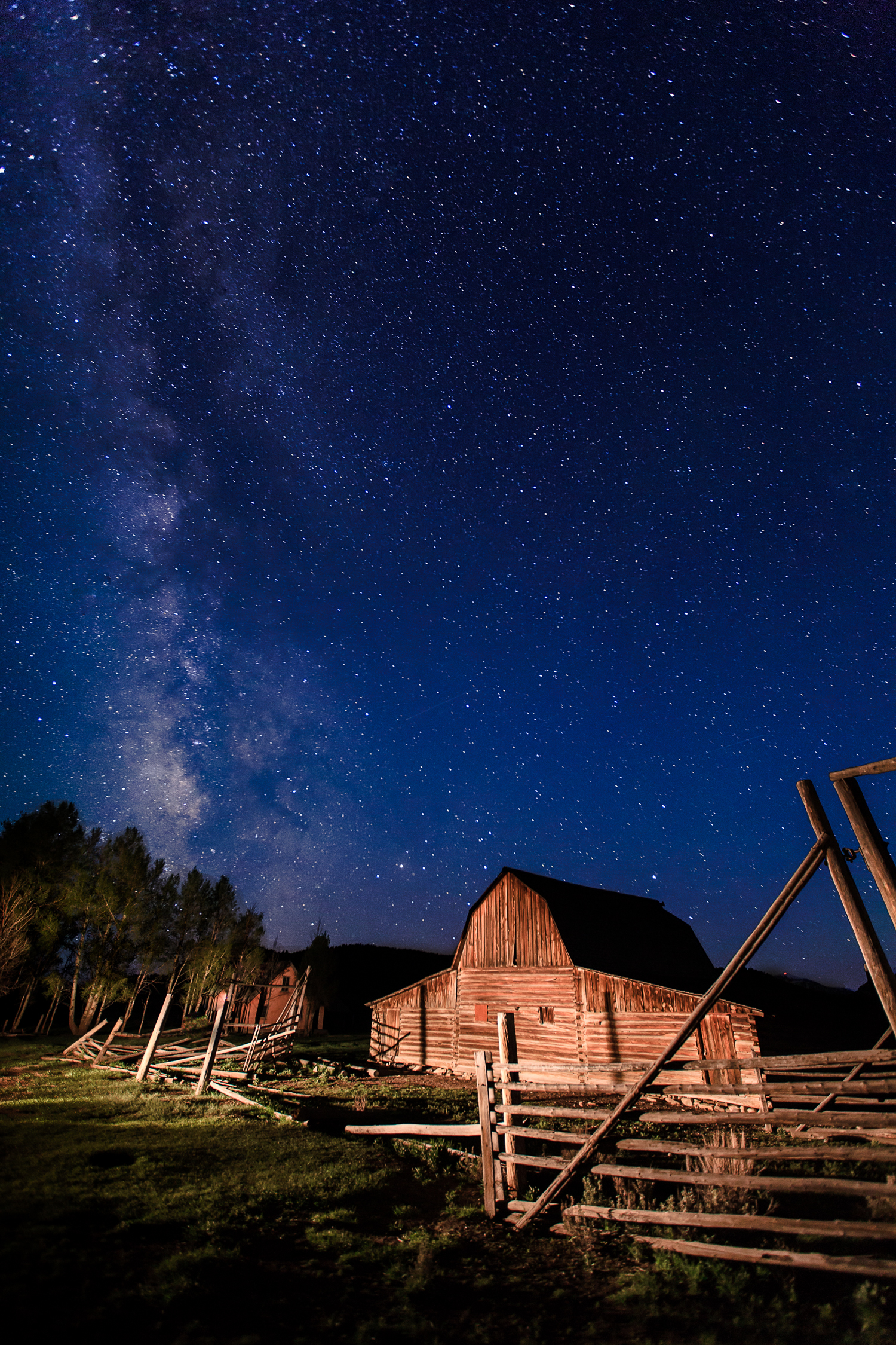 Milky Way over the Corral Barn by Steve Leath