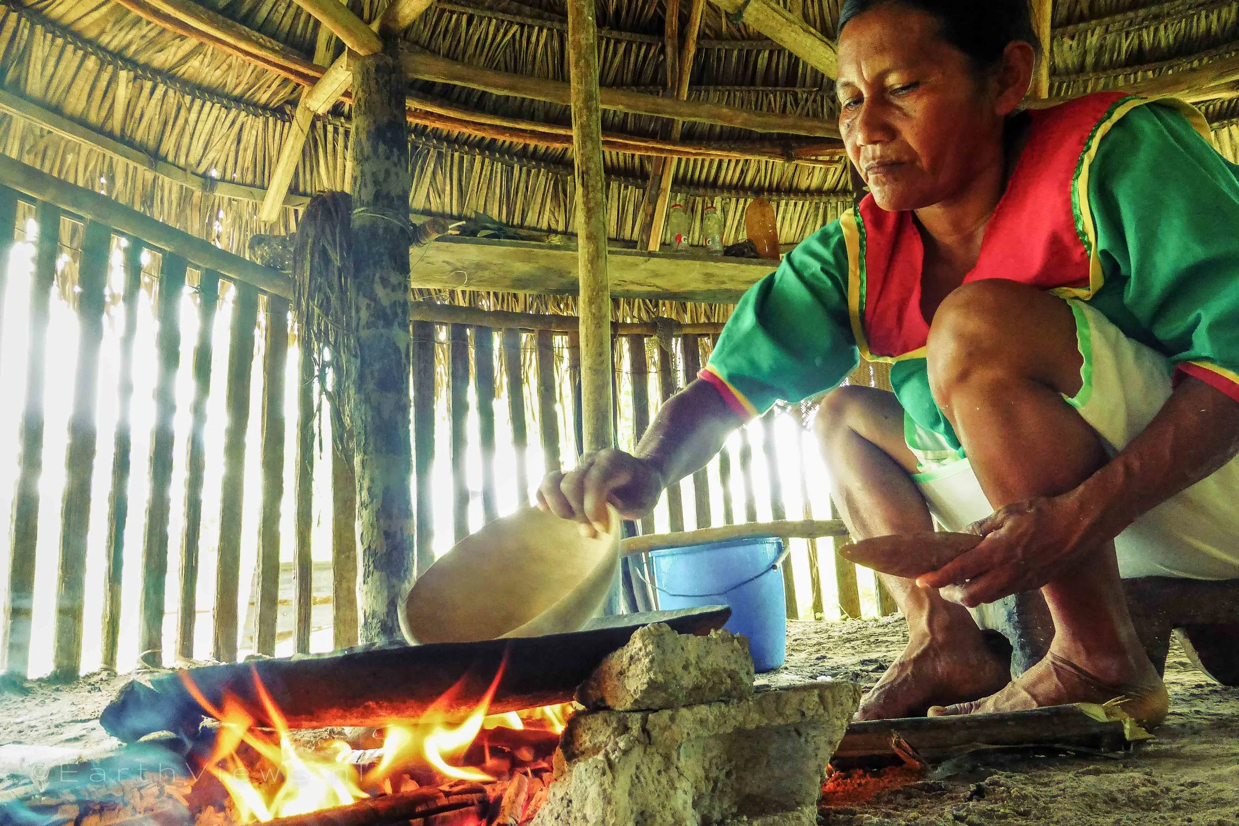 Baking the bread.