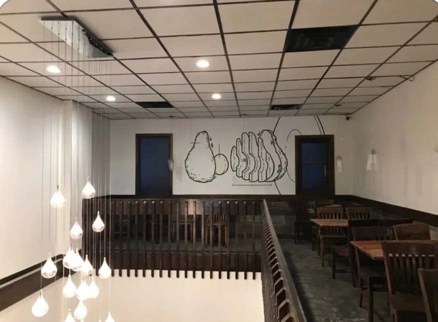 Avacado with chicken waffle sketch.JPG