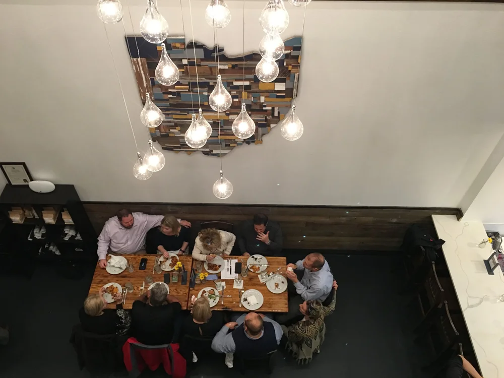 Dining below the lights.JPG